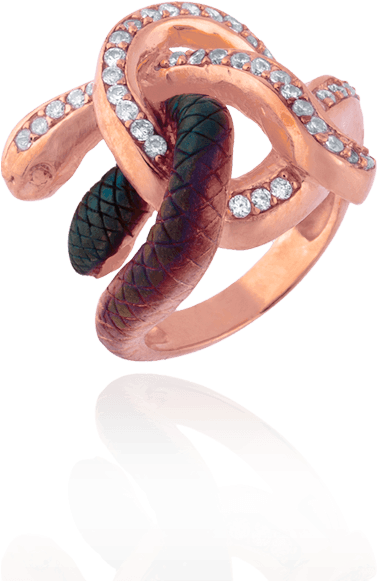 Ember Knotted Snake Ring - Serpent (750x750), Png Download