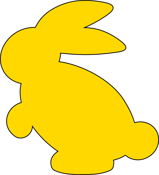 Golden Bunny Clip Art (540x596), Png Download
