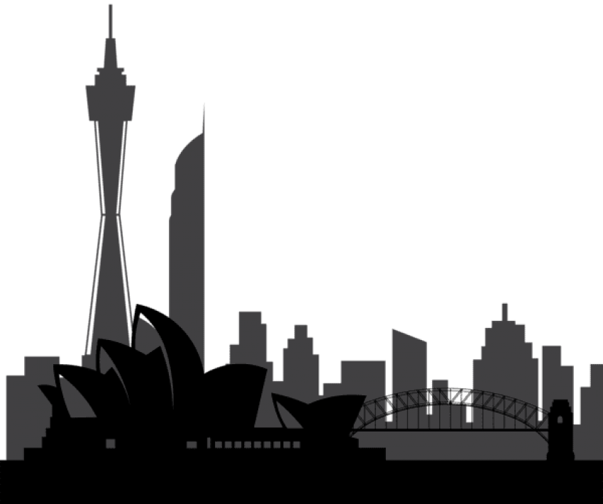 Free Png Sydney Australia Silhouette Png Png - Sydney Skyline Silhouette Png (850x710), Png Download