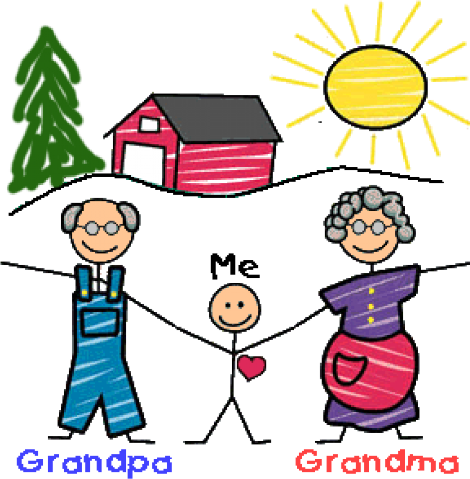 Breakfast Clipart Grandparents Day - Outline Pictures Of Grandparents (943x980), Png Download