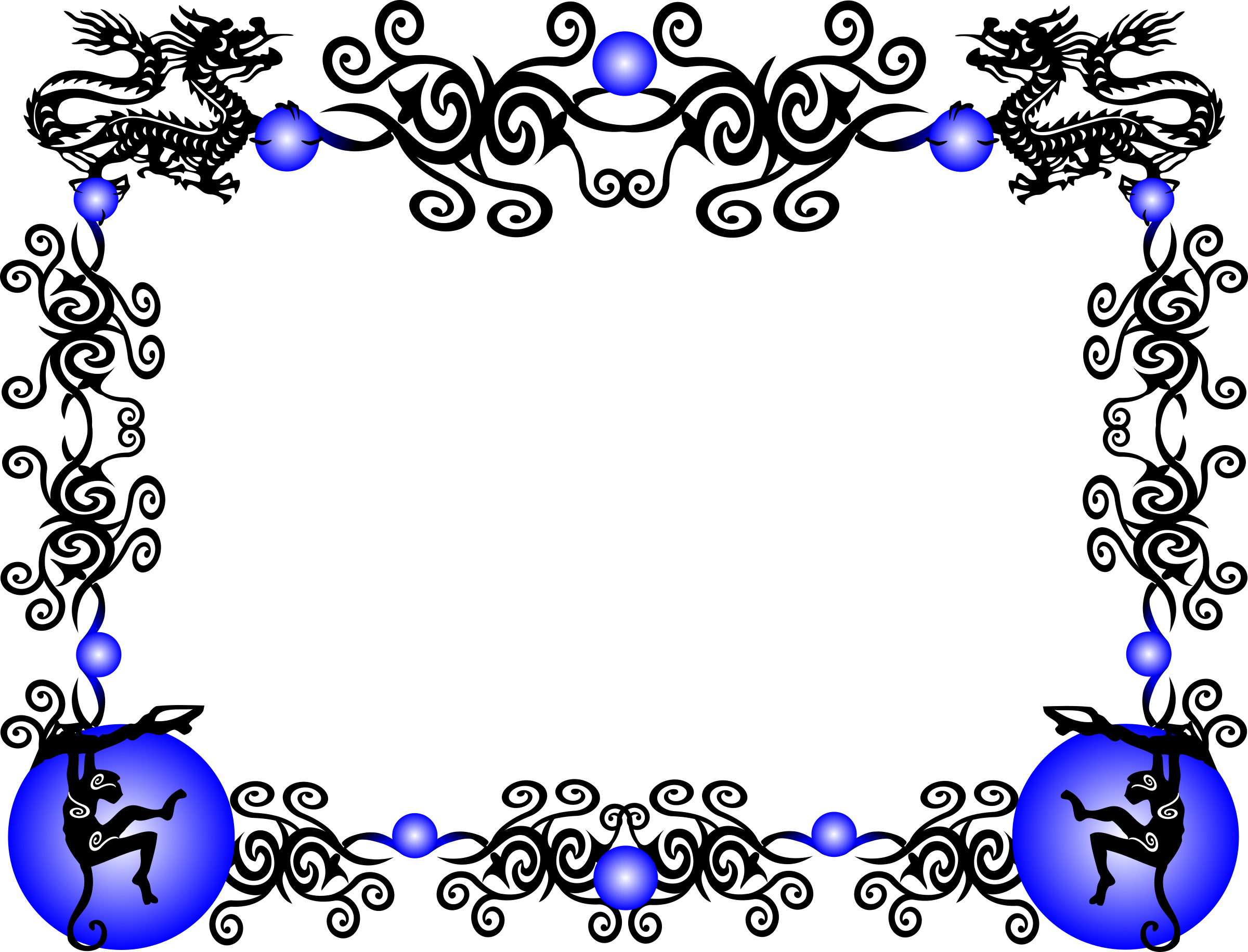 Big Image - Dragon Borders (2400x1831), Png Download