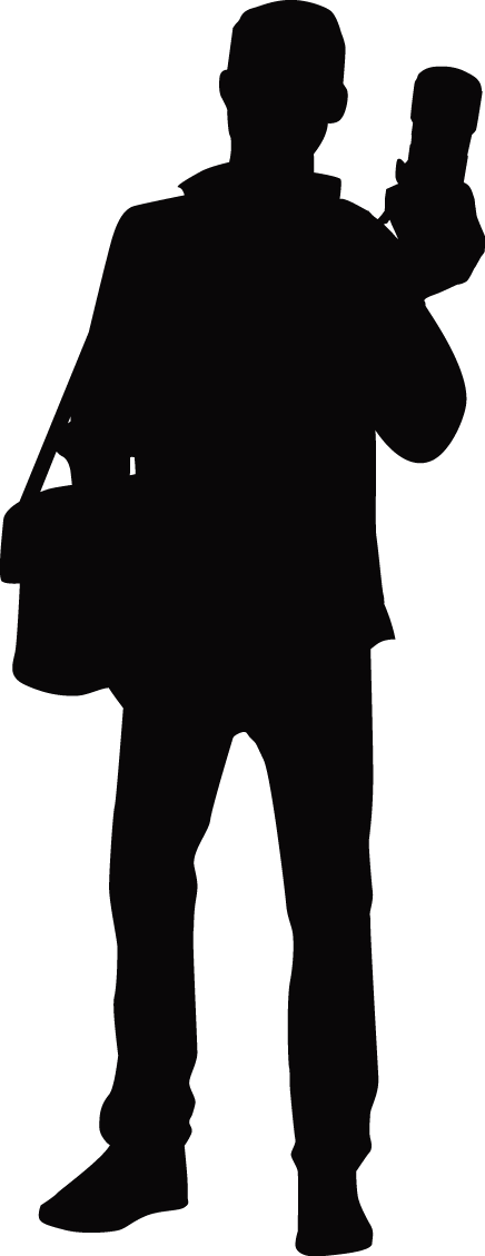 Photographer Silhouette - Silhouette (436x1129), Png Download
