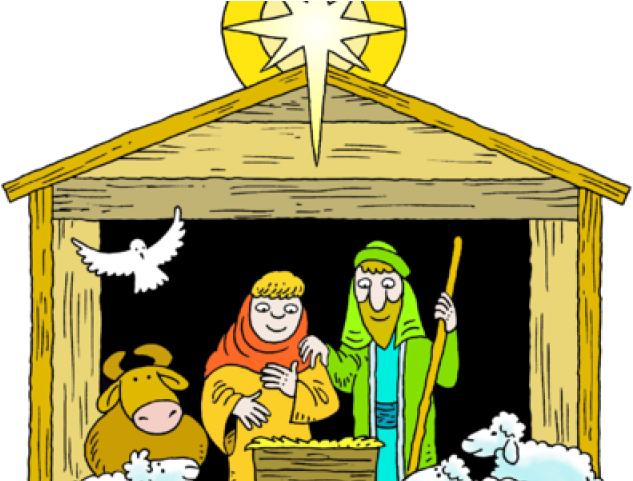 Jesus Birth Clipart - Clipart Jesus In The Stable (640x480), Png Download