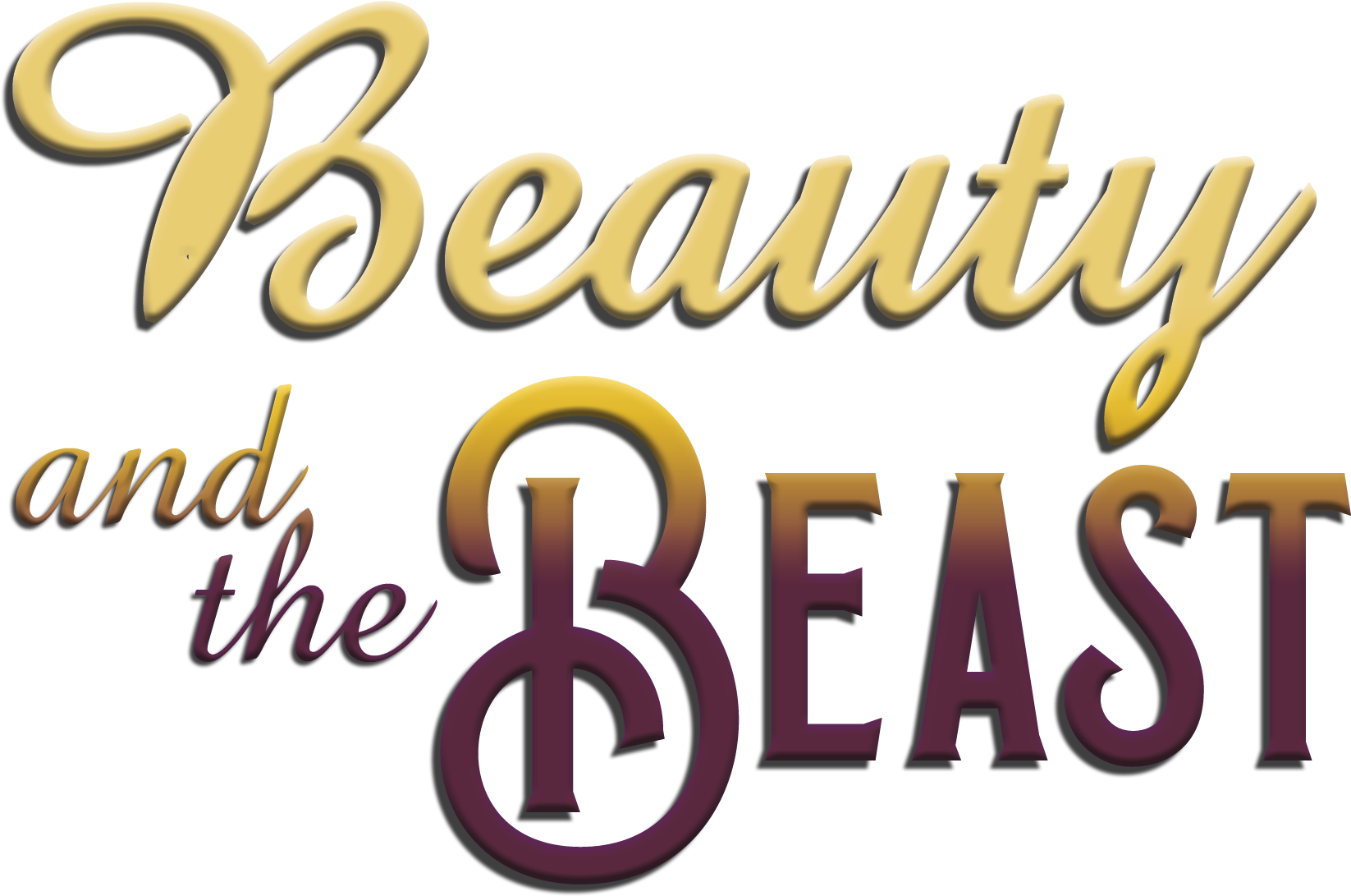 Beauty And The Beast Pantomime - Calligraphy (1981x1329), Png Download