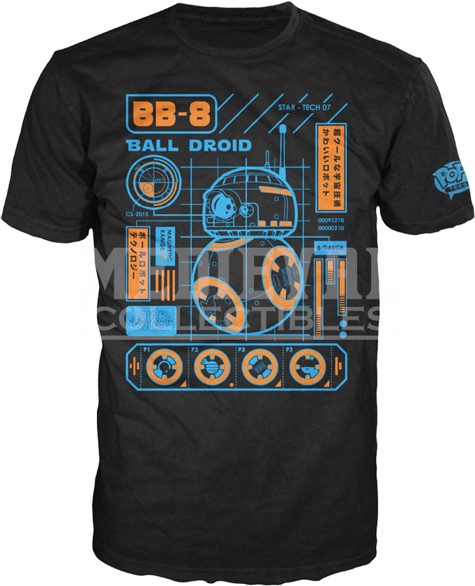 The Force Awakens Bb 8 Blueprint T Shirt - Kylo Ren And Rey T Shirt (850x850), Png Download