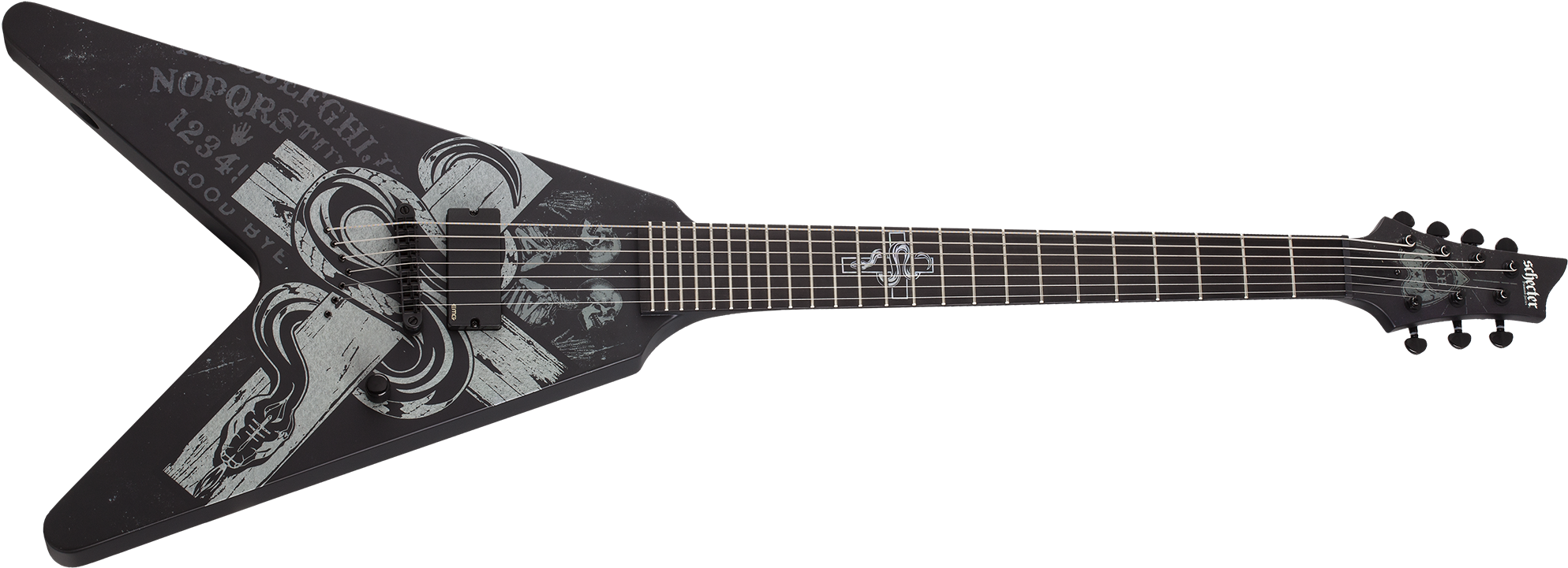 Chris Howorth V-7 - Schecter V1 Apocalypse (2000x760), Png Download
