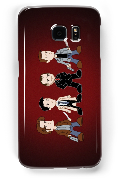 Sam, Dean, Castiel, Crowley By Rexraygun - Iphone (500x700), Png Download