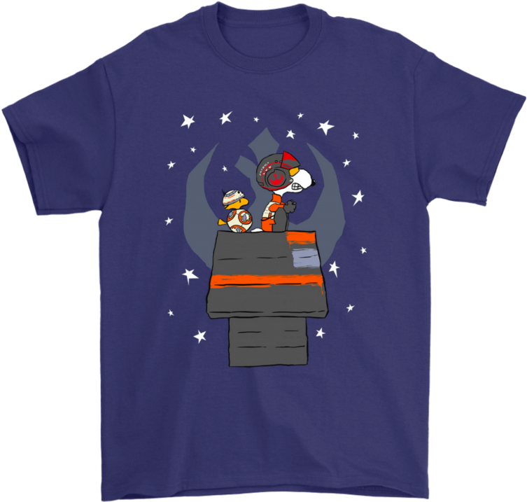 X Wing Star Wars Fighter As Poe Dameron And Bb8 Snoopy - Shirt (900x900), Png Download