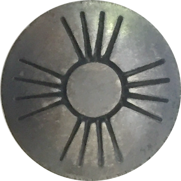 Small Rustic Silver Zia Symbol 1/2" Concho Button Sale - Japanese New Years Flowers Pngs (600x600), Png Download