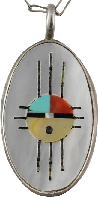 This Pendant Is The Symbol For The Zuni Sun, Zia, With - Locket (657x657), Png Download