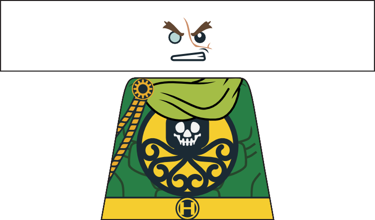 Lego Green Goblin Decals Minifig Decals And Morelego - Lego Baron Von Strucker Decals (754x444), Png Download