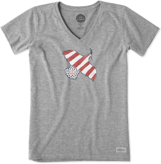 Women's Americana Peace Dove - Let The Good Times Roll Tshirt (570x570), Png Download