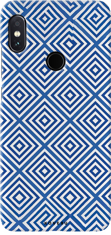 Moroccan Blue Triangle Pattern Cover Case For Redmi - Carpet (1000x1000), Png Download