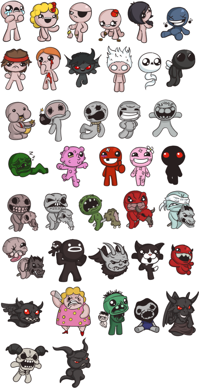 So, This Is Something I Got Over A Week Ago - Binding Of Isaac Character Sprites (643x1243), Png Download
