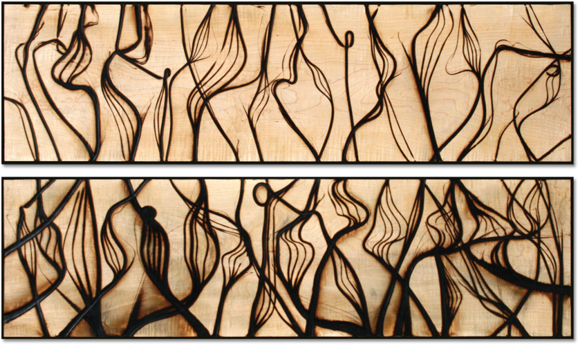 Burnt Panel Diptych No - Stained Glass (1000x622), Png Download
