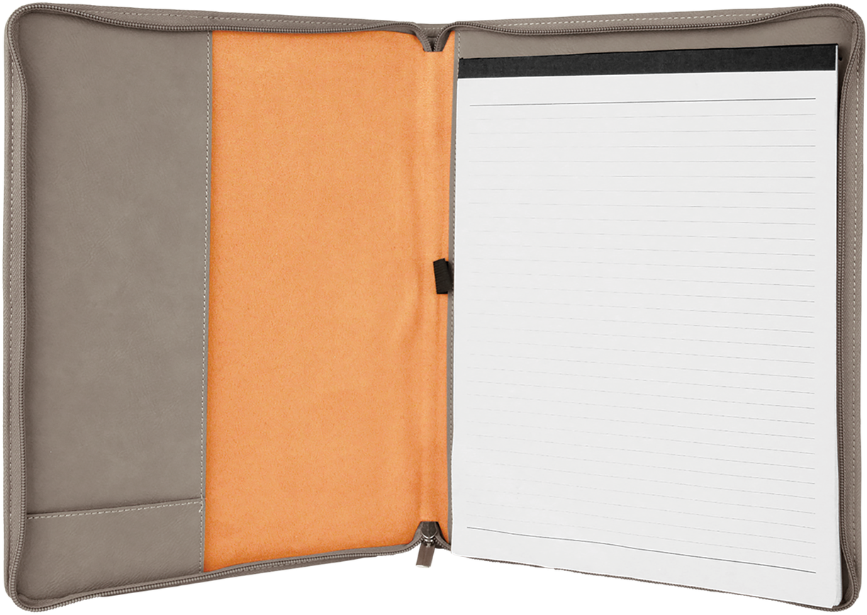 Gray Leatherette Portfolio W/ Zipper With Custom Laser - Wallet (1280x1280), Png Download