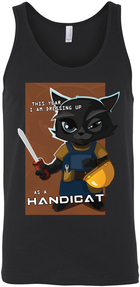 Halloween Cat Unisex Workout Tanks For Men Women, Cat - Cartoon (1000x1000), Png Download