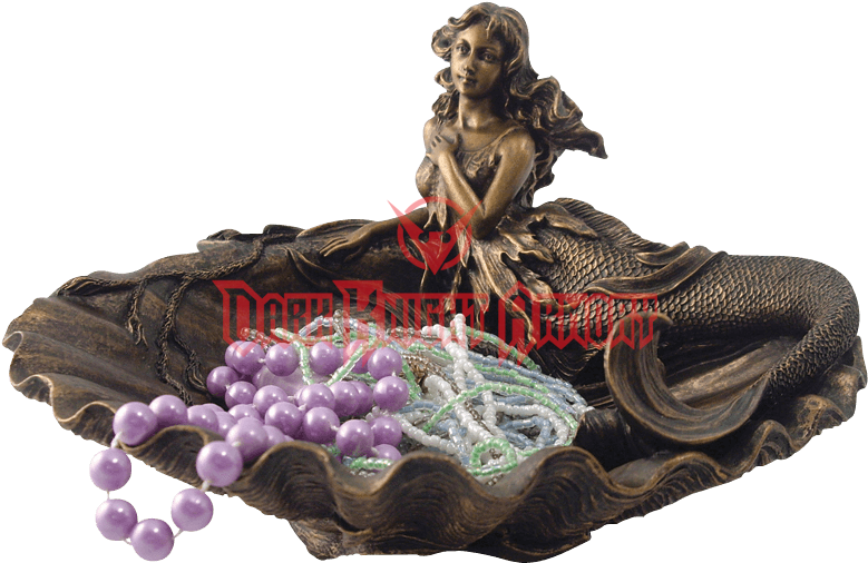 Mermaid And Clam Shell Dish - Mermaid Bronze Statue Dish (778x778), Png Download