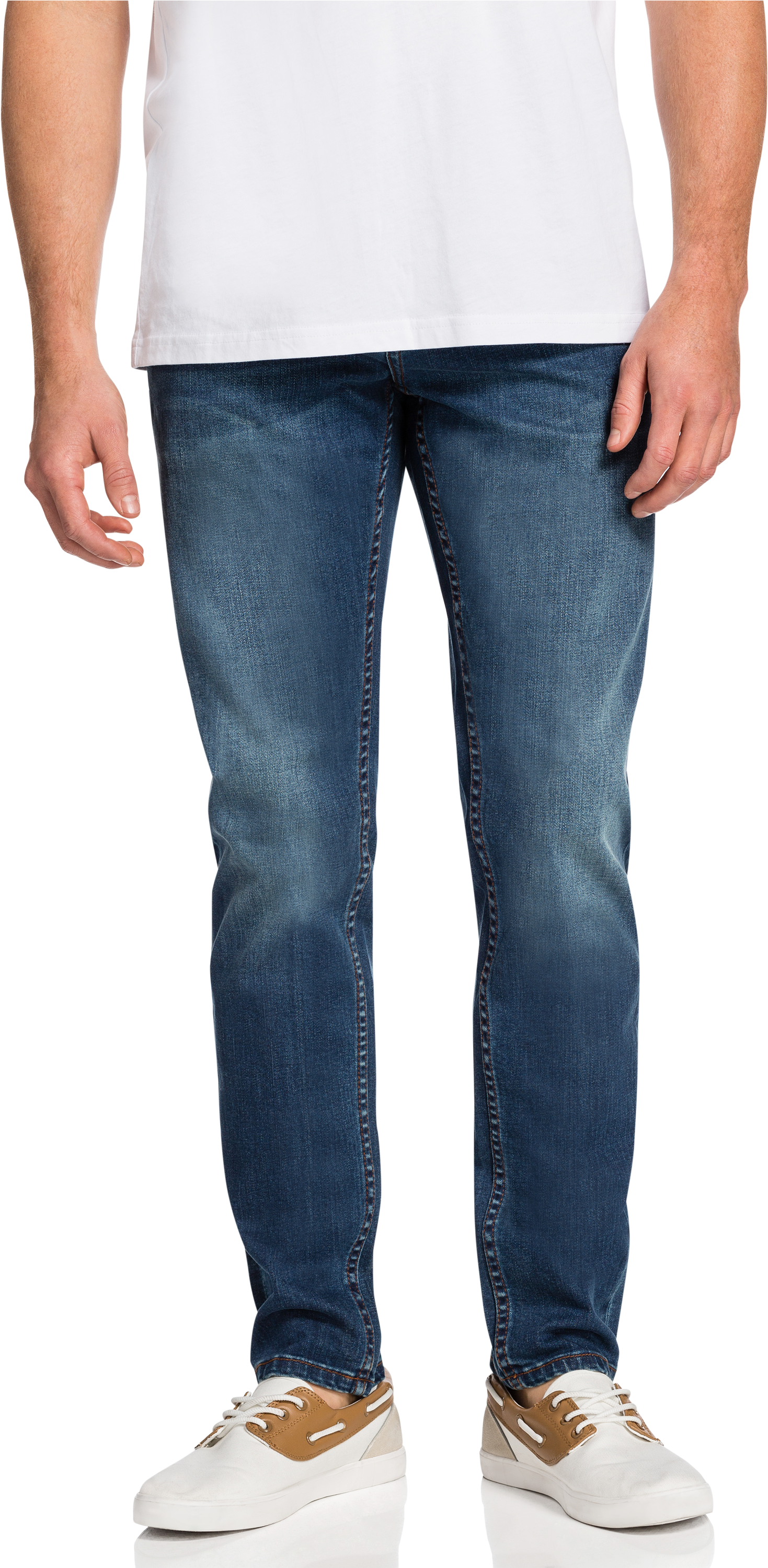 Mid Blue Zed Slim Tapered Jean - Pocket (3000x3000), Png Download