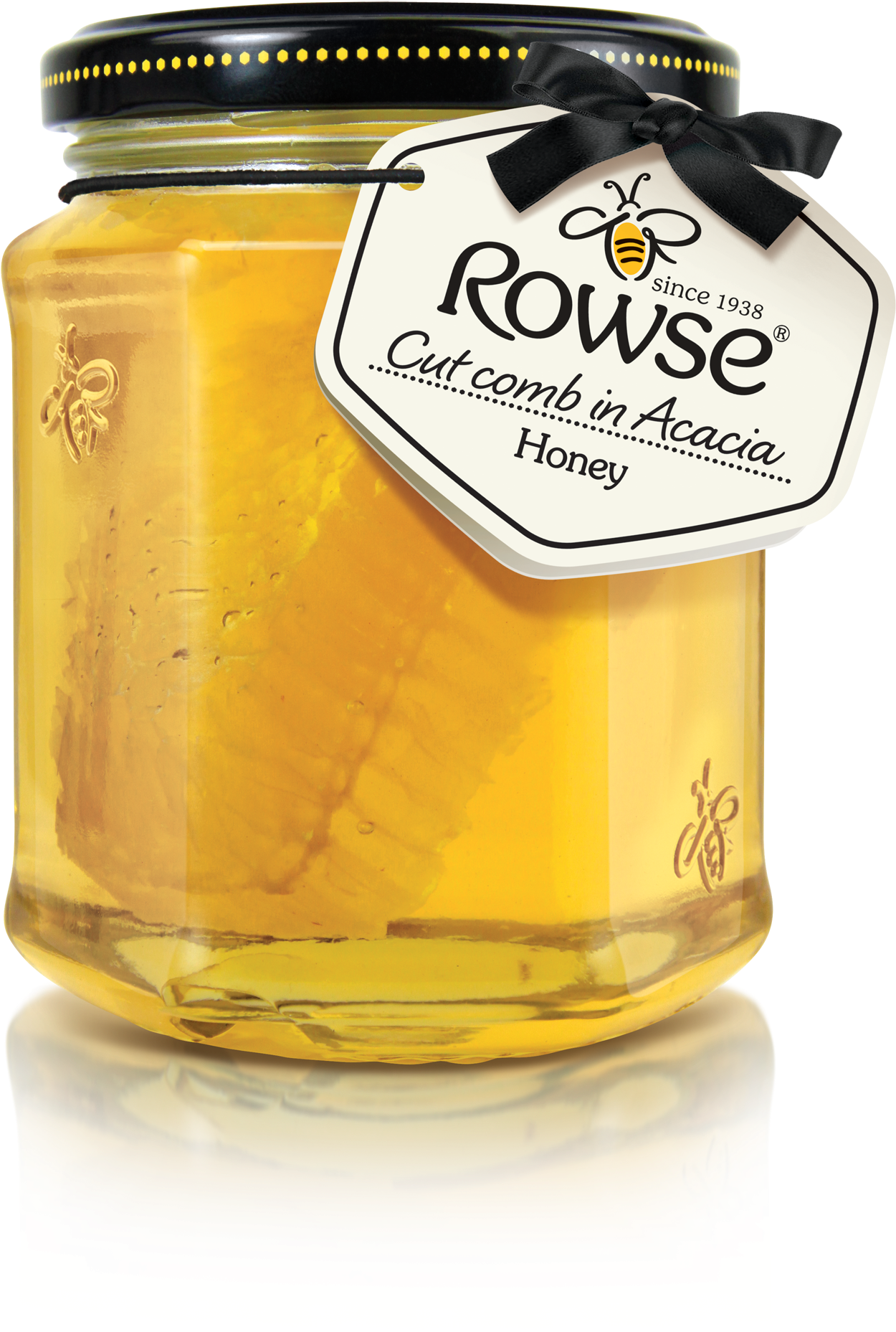Acacia Gift 340g Jar Acacia Honey, Honey Logo, Honey - Rowse Cut Comb In Acacia Honey (1509x2020), Png Download
