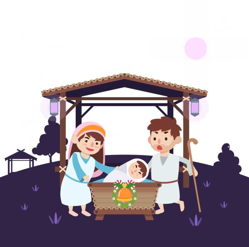 Of Illustration Jesus Nativity Birth Jesus' - Jesus Born Illustration (800x794), Png Download