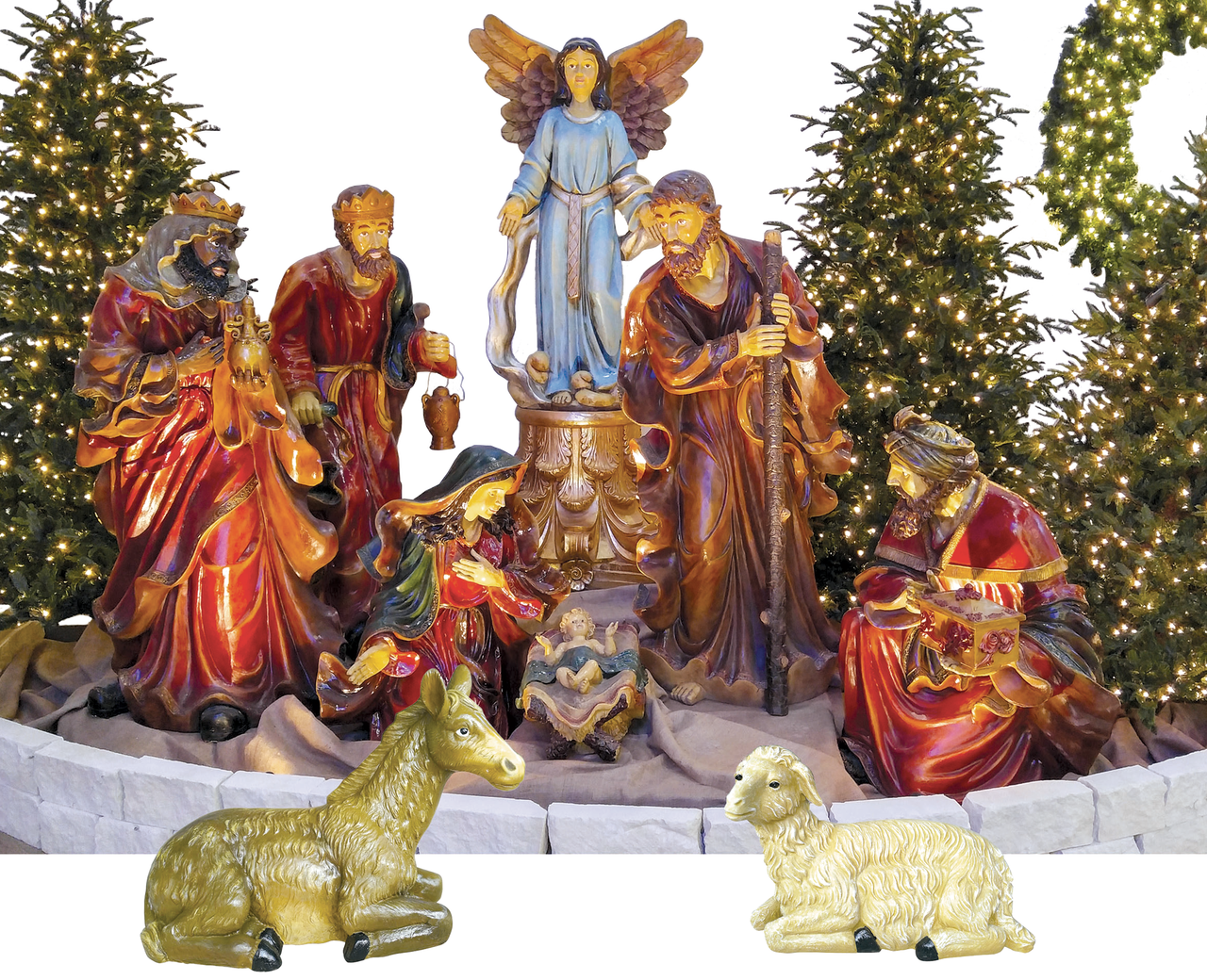 9 Piece Traditional Nativity Set In Life Size Which - Nativity Scene (1280x1040), Png Download