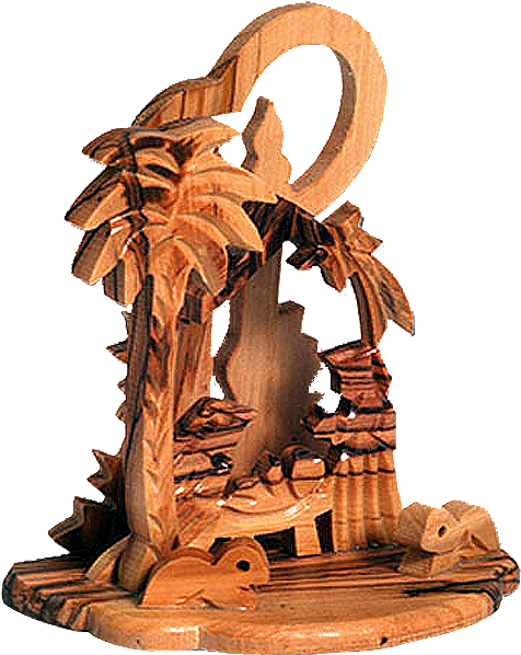 Nativity Scene Christmas Ornament - Carving (650x650), Png Download