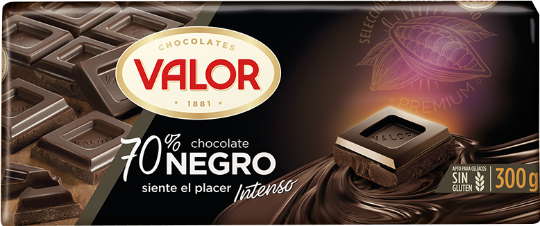 70% Dark Chocolate - Chocolate Con Leche Valor (787x404), Png Download