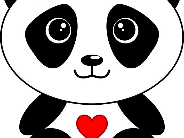 Panda Clipart Panda Head - Cute Cartoon Panda Face (640x480), Png Download
