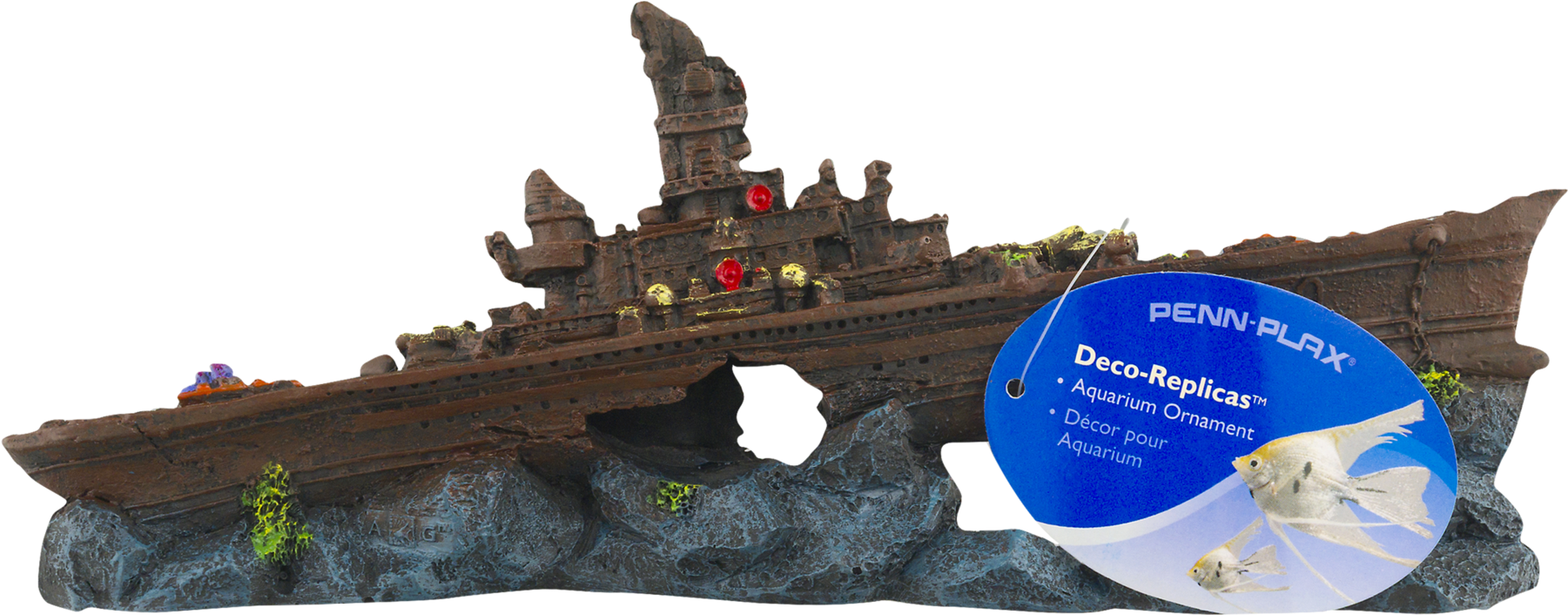 Penn Plax Deco Replicas Battleship Aquarium Ornament, - Canoe (1800x1800), Png Download