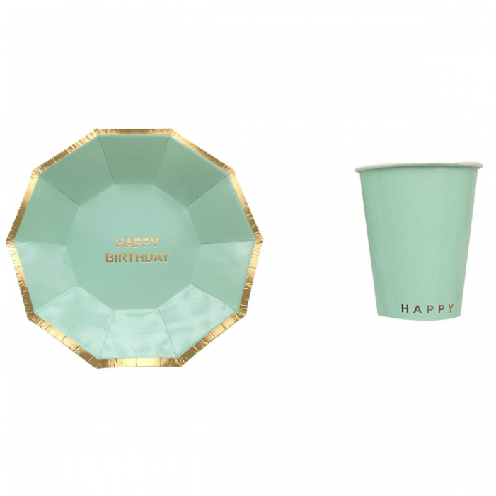 Happy Birthday Glass Plate Set For Happy Birthday Party - Coffee Cup (700x879), Png Download