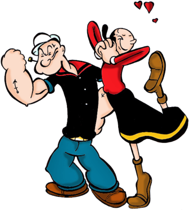 Popeye Popeye E Olivia Palito 3 Png - Popeye And Olive Oyl (712x862), Png Download