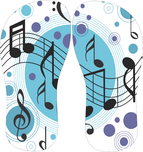 Chinelo Tipo Havaiana Nota Musical E Circulo Azul - Flip-flops (566x600), Png Download