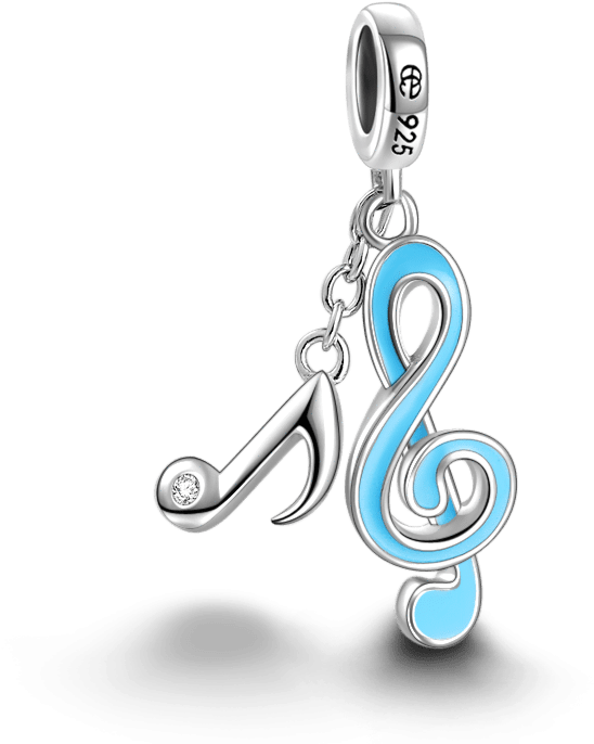 Nota Musical Azul Em Prata 925 Genuíno - Pendant (800x800), Png Download