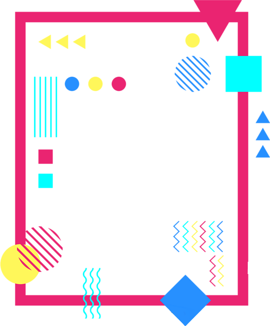 Decoration Sticker - Colorful Frame Vector Png (1024x1238), Png Download