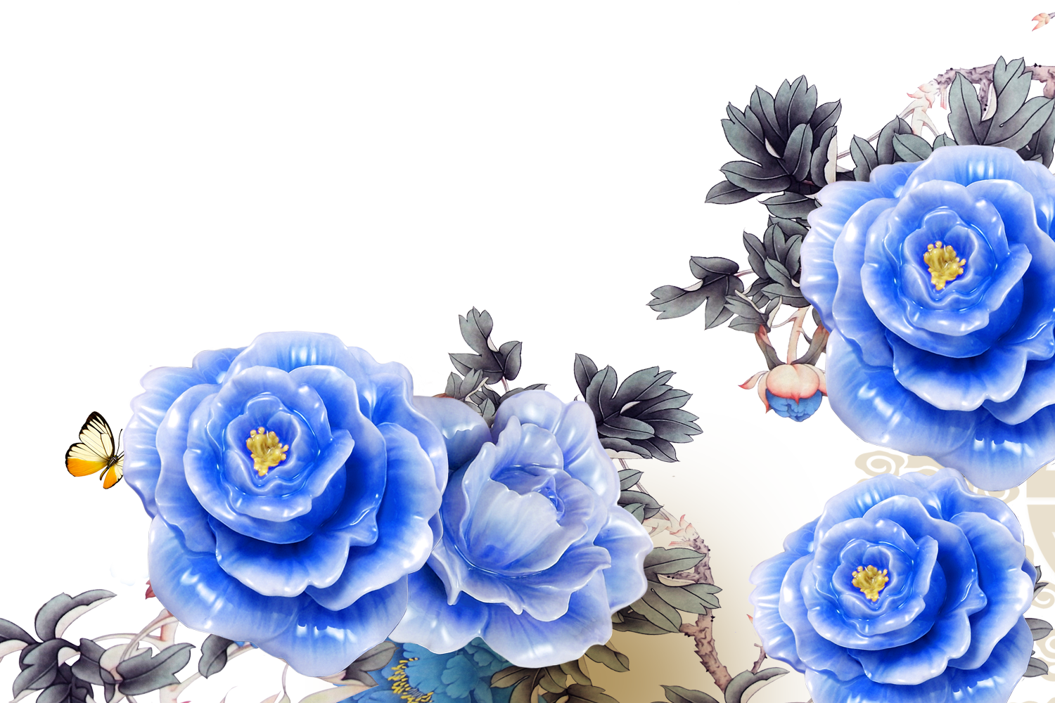 Blue Roses Wallpaper - Flowers Blue Wallpaper Hd Png (1500x1000), Png Download