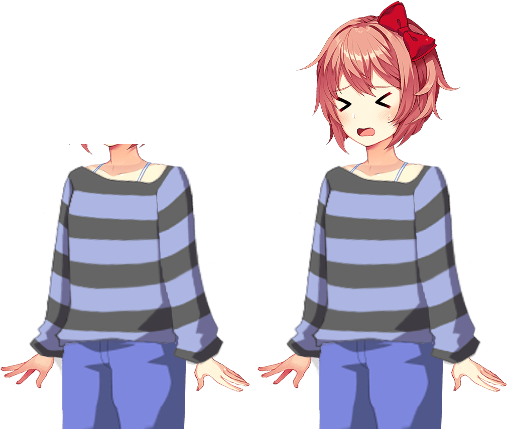 Sayori Confused (1089x960), Png Download