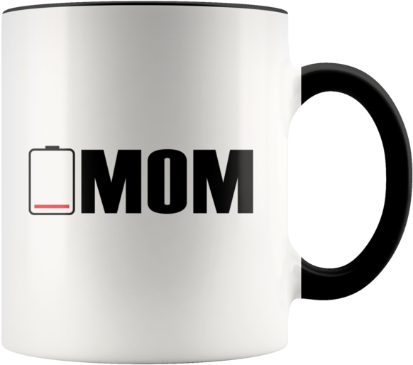 Low Battery Mom - Mug (600x600), Png Download