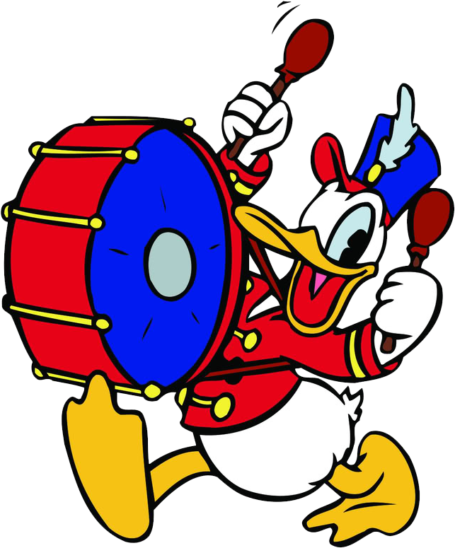 Donald Duck Clipart Disney Music - Donald Duck Playing The Drums (659x804), Png Download