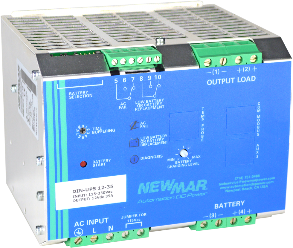 Din Ups 12 35 Din Rail Mounted Dc Ups Newmar Powering - Din Ups (1024x849), Png Download