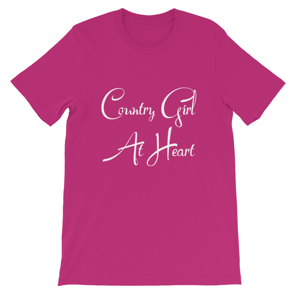 Country Girl At Heart Short Sleeve Unisex T Shirt Blissfully - Shirt (1000x1000), Png Download