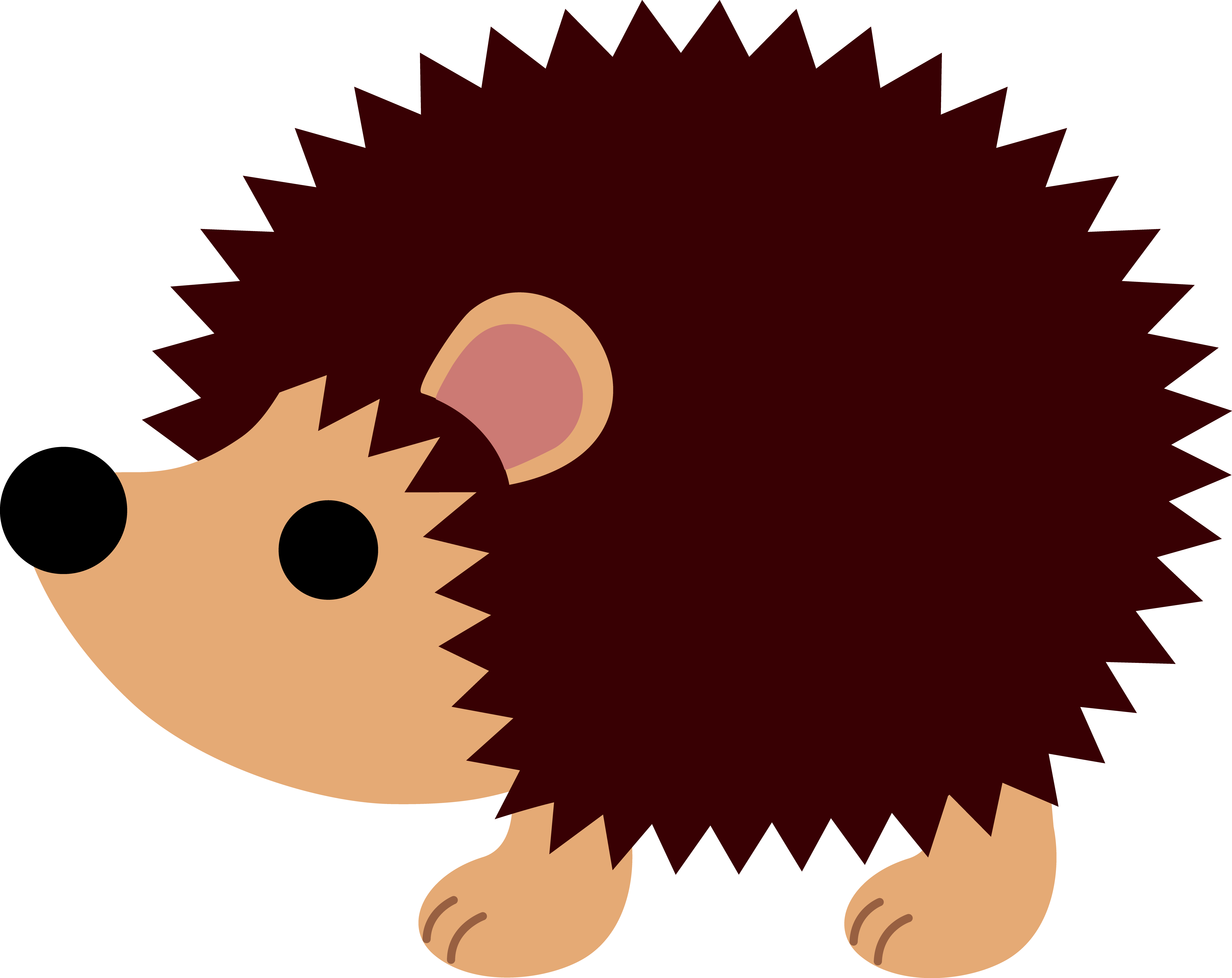 Cute Porcupine Clipart Png - Hedgehogs Clipart (6268x4975), Png Download