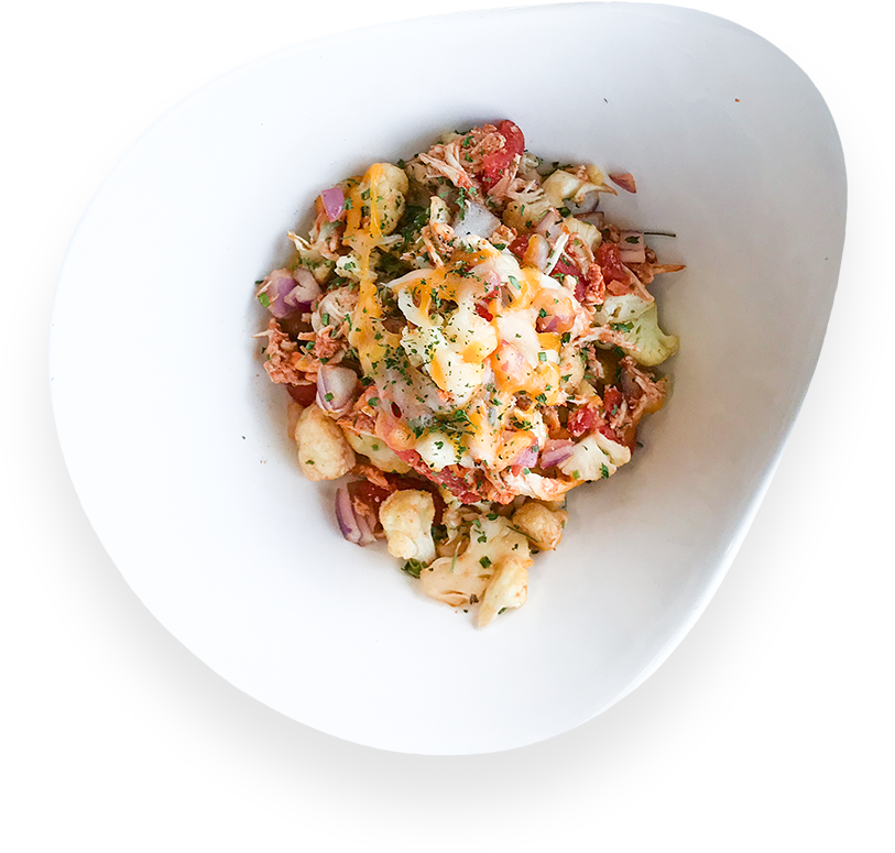 Spicy Chicken Enchilada Bowl - Olivier Salad (813x775), Png Download