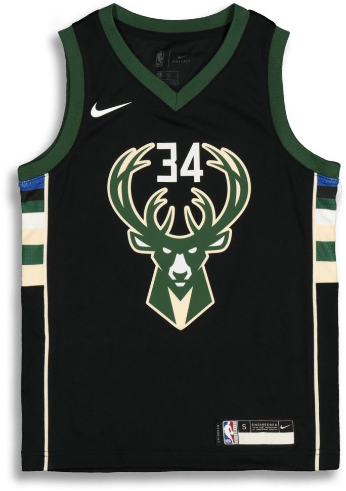 Discount Code For Nike Kids Milwaukee Bucks Giannis - Black Giannis Antetokounmpo Jersey (1024x1024), Png Download