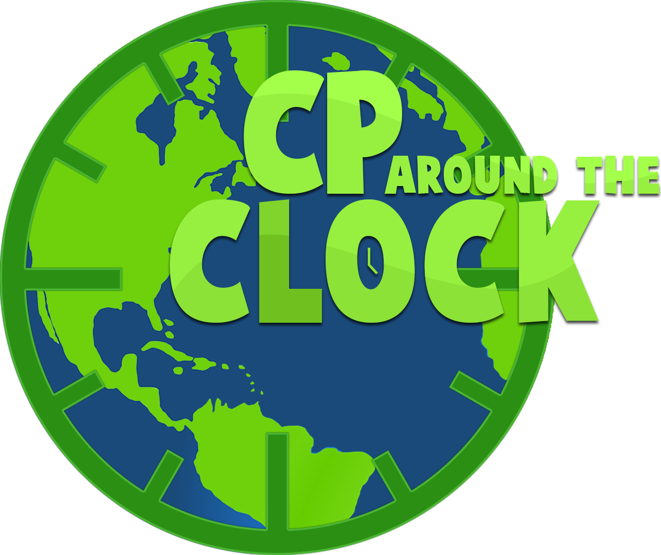 Cp Around The Clock Logo - Planet Earth Earth Clipart (1287x1080), Png Download