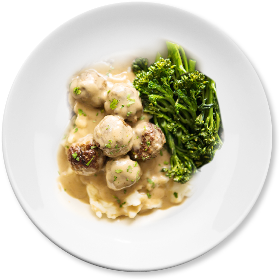 Swedish Meatballs On Plate - King Restaurant Nyc Food (600x600), Png Download
