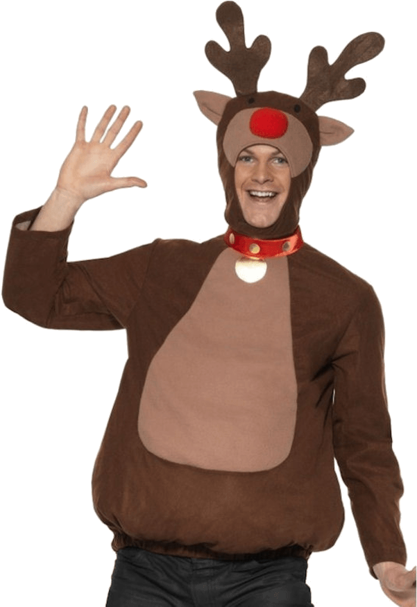 Adult Rudolph The Red Nosed Reindeer Top - Rudolph Reindeer Costume (600x951), Png Download