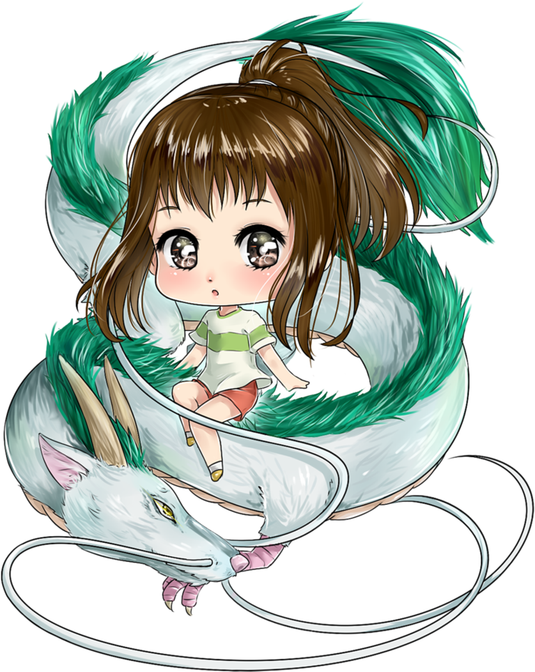 Chihiro And Haku By Kazumimai Spirited Away Movie, - Chibi Spirited Away (800x1000), Png Download