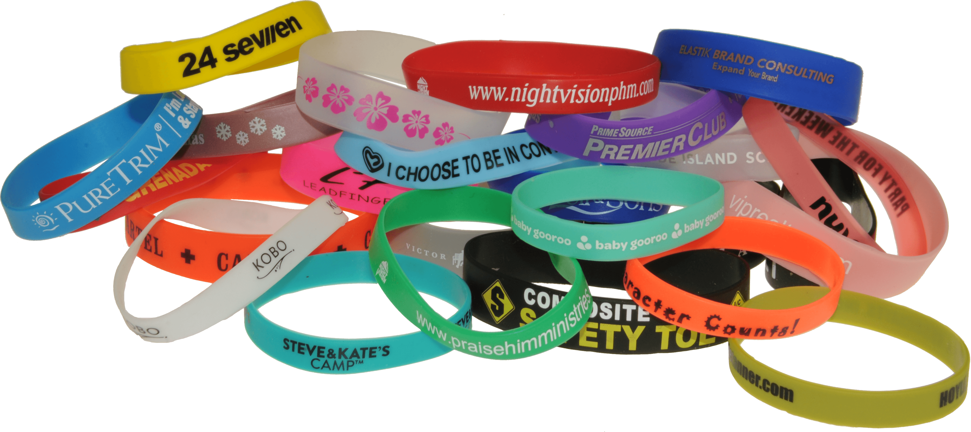 Examples Of Wrist Bands - Bracelet (4047x1803), Png Download