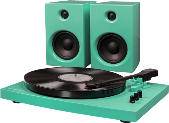 Crosley T100 Turntable System Turquoise - Crosley Turntable System T100a (640x510), Png Download